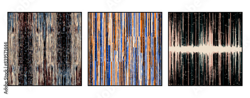 Set of 3 Abstract pattern. Illustration for printing on wall decorations. For use in graphics.