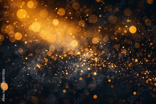 Digital artwork of golden light dots on dark background  high quality  high resolution