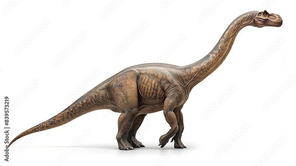 a majestic Brachiosaurus isolated on a white background, emphasizing its long neck and towering stature. a majestic Brachiosaurus isolated on a white background, emphasizing its long neck and towering stature.