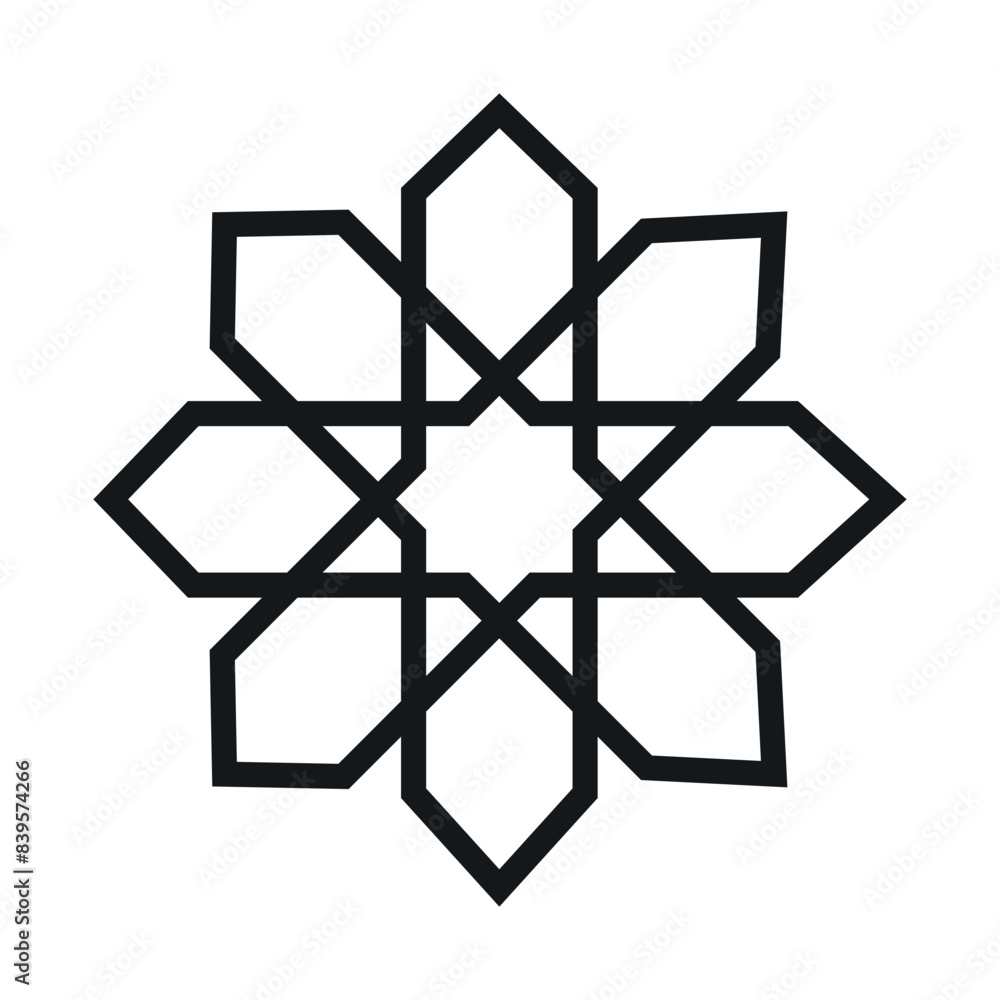 Islamic ornamental frame vector illustration isolated on white background. Islamic ornamental frame vector illustration isolated on white background.