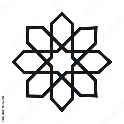 Islamic ornamental frame vector illustration isolated on white background.