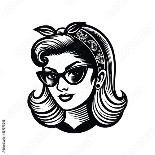 Retro pin up girl vector illustration