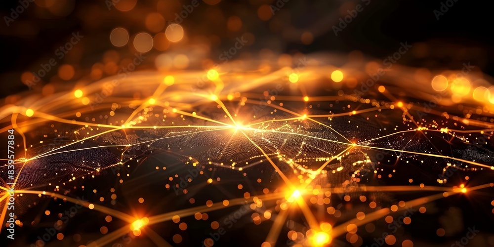 Fototapeta premium Connecting Businesses Worldwide The Global Communication Technology Network for Internet, Cryptocurrency, and Blockchain. Concept Technology, Global Communication, Internet, Cryptocurrency