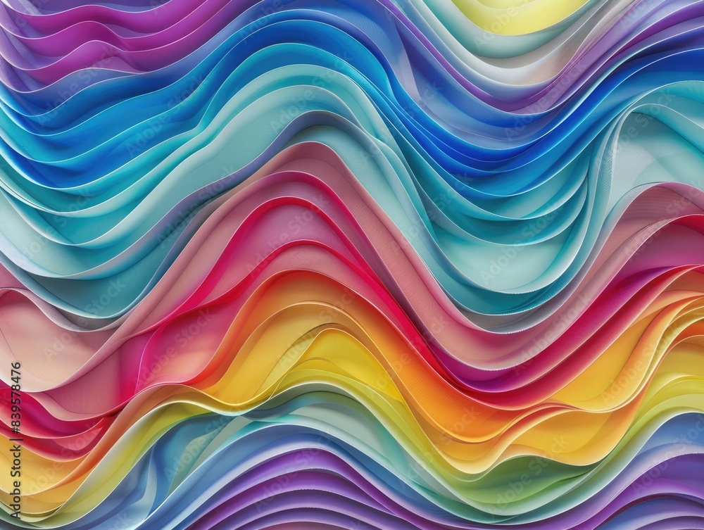 Rainbow Waves Wavy lines in rainbow colors creating a dynamic flow Rainbow Waves Wavy lines in rainbow colors creating a dynamic flow