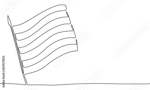 Pride flag one line continuous. Lgbtq+ flag line art. Hand drawn vector art.