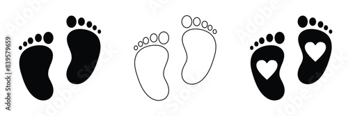 Baby feet icon on white background .Vector Illustration.
