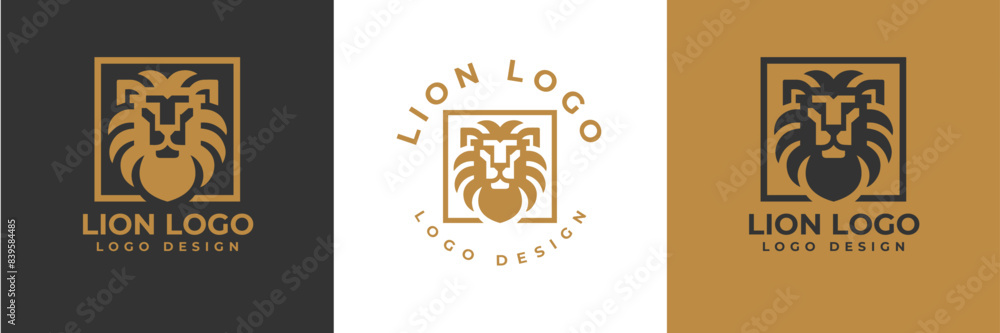 Lion head logo icon. lion head square stule badge symbol. Premium king animal sign. Vector illustration. lion head outline logo vector Lion head logo icon. lion head square stule badge symbol. Premium king animal sign. Vector illustration. lion head outline logo vector