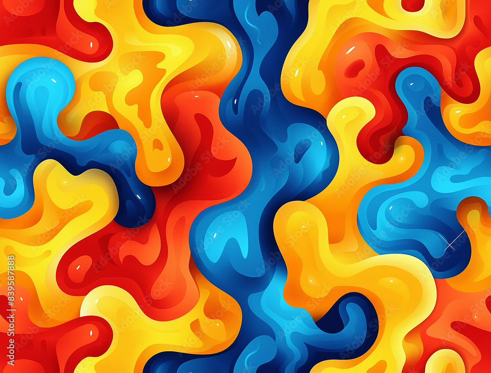 Coloured backgrounds in liquid smoke structure and colours yellow, blue and red. AI generative. Coloured backgrounds in liquid smoke structure and colours yellow, blue and red. AI generative.