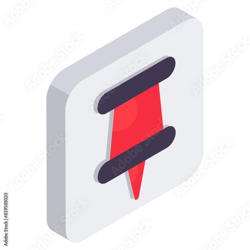 A perfect design icon of pushpin