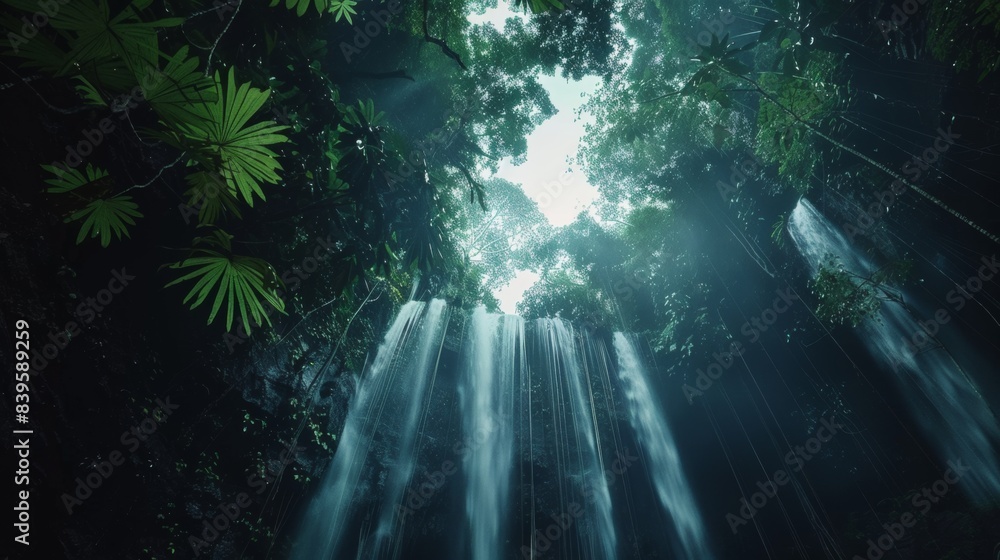 Fototapeta premium Waterfall in amazon rainforest.