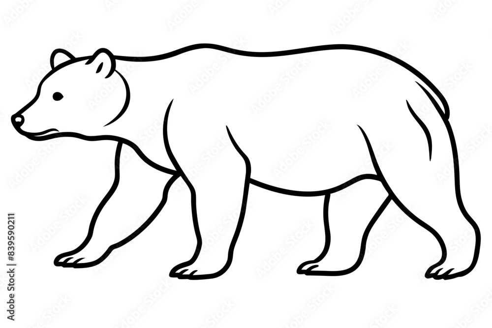 grizzly line art silhouette vector illustration grizzly line art silhouette vector illustration