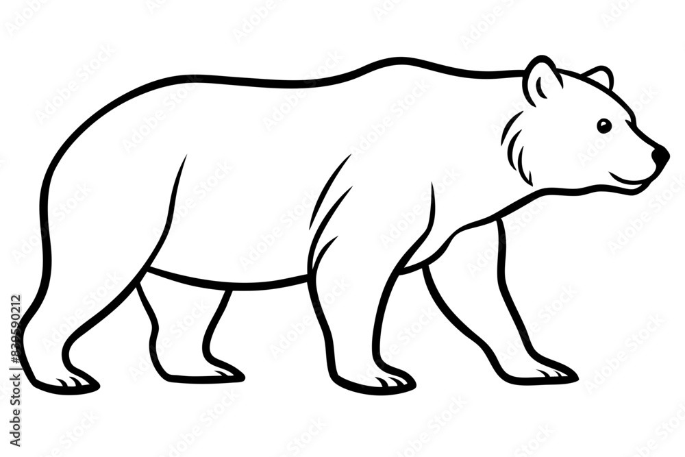 grizzly line art silhouette vector illustration grizzly line art silhouette vector illustration
