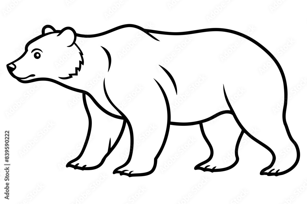 grizzly line art silhouette vector illustration grizzly line art silhouette vector illustration