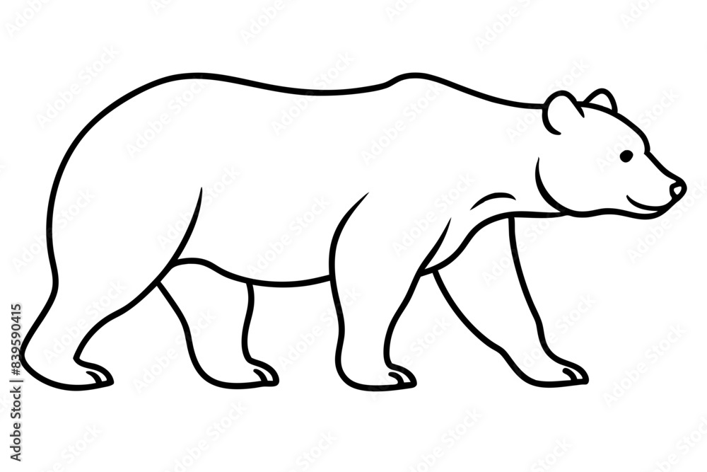 grizzly line art silhouette vector illustration grizzly line art silhouette vector illustration