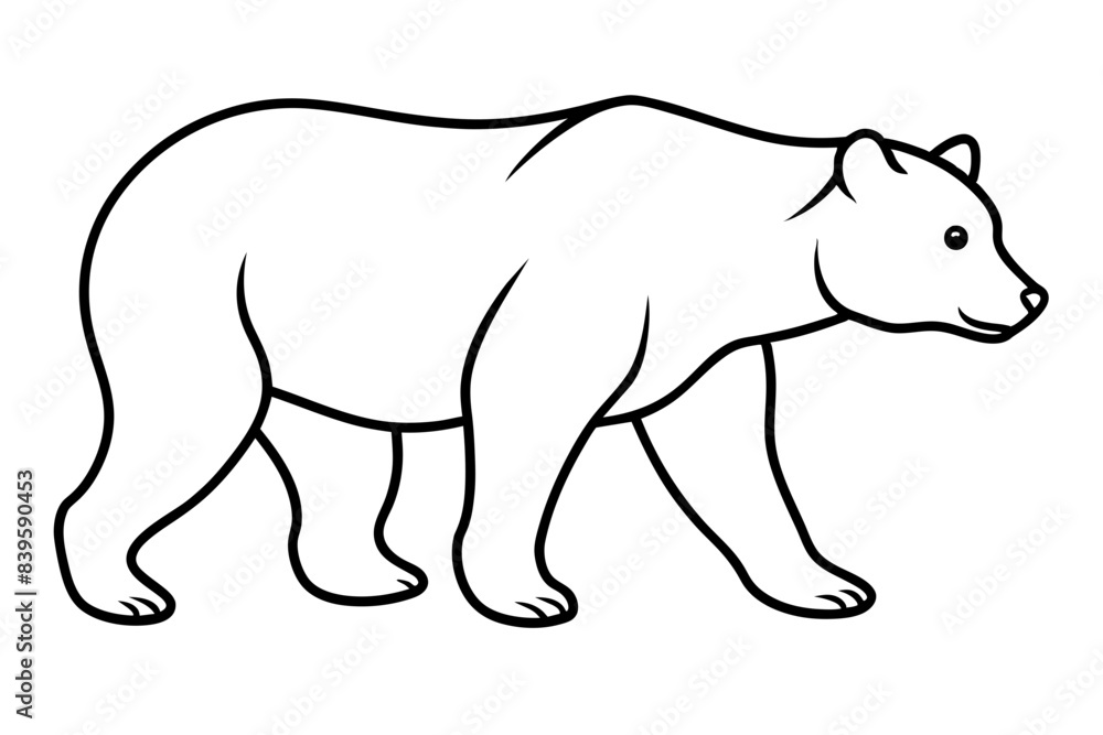 grizzly line art silhouette vector illustration grizzly line art silhouette vector illustration