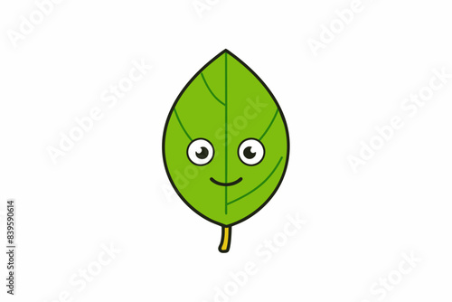 leaf cartoon vector illustration