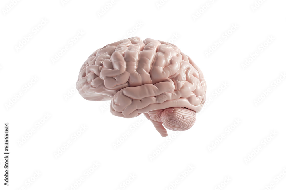 a model of a human brain, isolated on a black background. a model of a human brain, isolated on a black background.