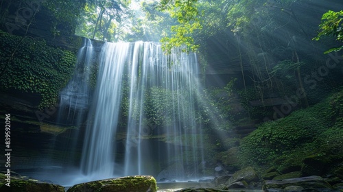 Waterfall in amazon rainforest.