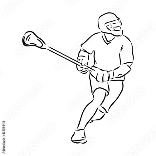 Lacrosse Sport Sketch Outline vector