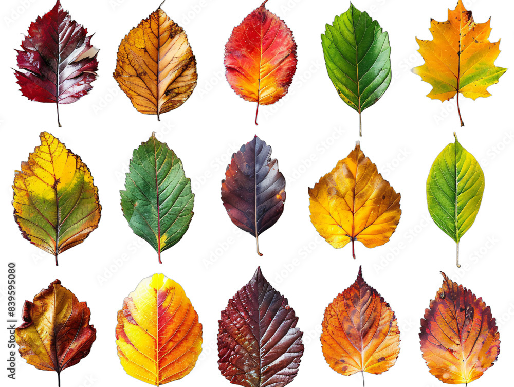 Obraz premium Variety of colorful leaves up close