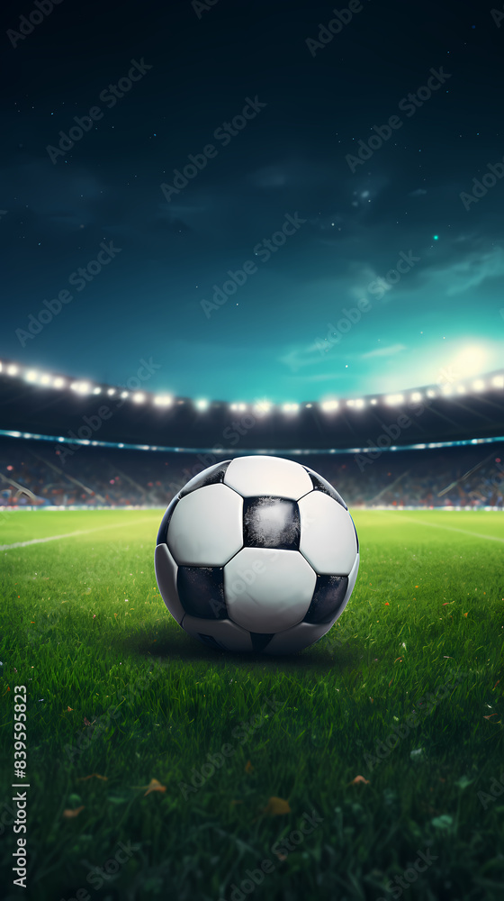 Obraz premium Football on green grass