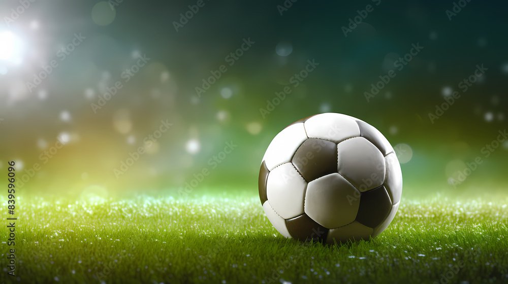 Fototapeta premium Football on green grass