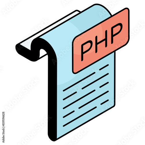 Trendy design icon of php file 