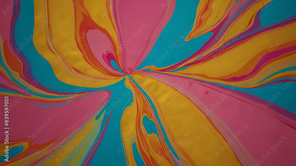 psychedelic mustard yellow, aqua, hot pink, light pink background
psychedelic mustard yellow, aqua, hot pink, light pink background