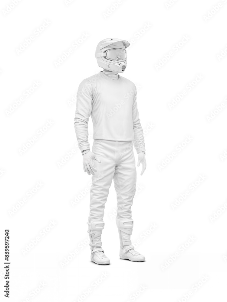 An image of a White Motocross Gear isolated on a white background An image of a White Motocross Gear isolated on a white background