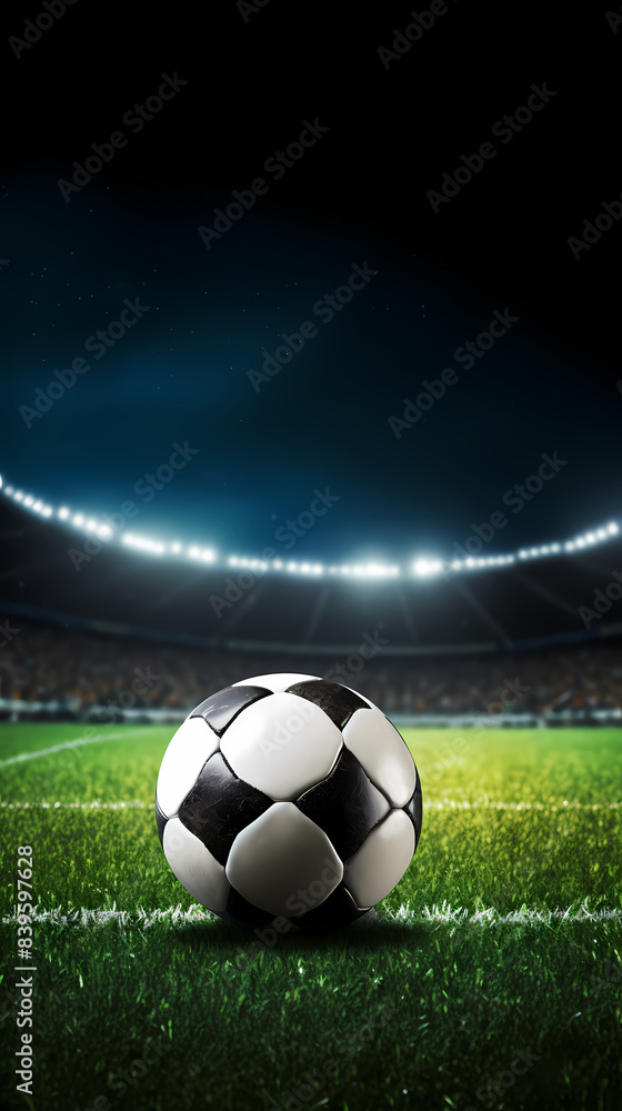 Obraz premium Football on green grass