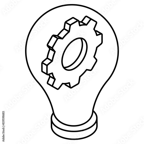 A flat design icon of idea generation