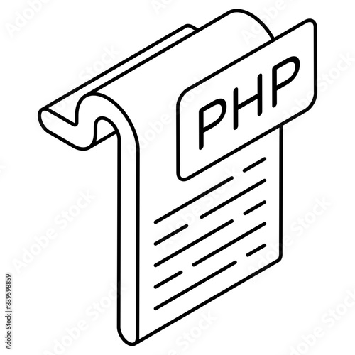 Trendy design icon of php file 