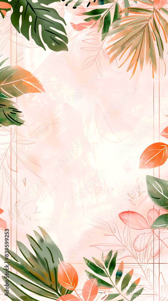 Art nouveau style poster, vertical postcard with space for concept, beautiful floral background Art nouveau style poster, vertical postcard with space for concept, beautiful floral background