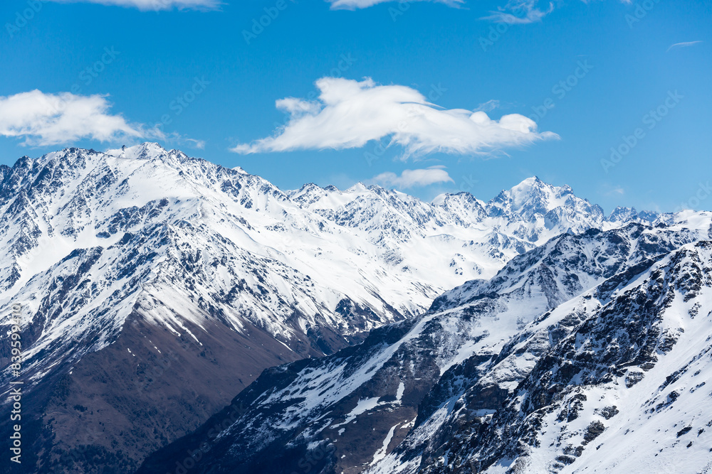Panoramic view of the Caucasus mountains Panoramic view of the Caucasus mountains