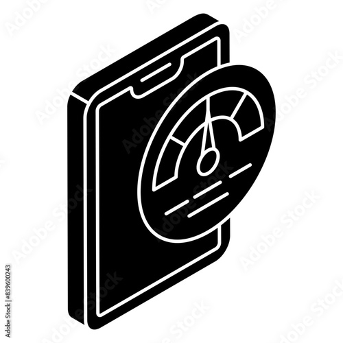 Modern design icon of mobile speed optimization 