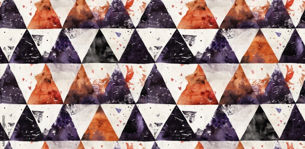 Fototapeta premium A brown and white watercolor pattern of printed on cotton fabric