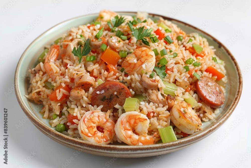 Authentic Cajun Jambalaya with Sausage, Rice, and Vegetables
