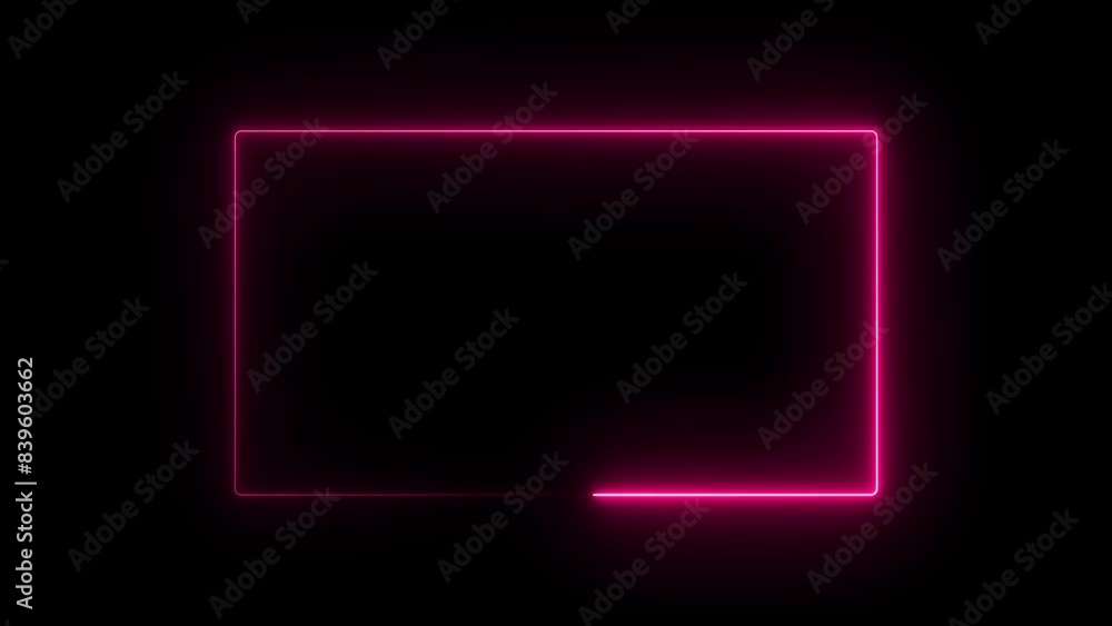 Abstract Neon Rectangular frame icon and seamless loop animation rectangle border frame video motion background. Abstract Neon Rectangular frame icon and seamless loop animation rectangle border frame video motion background.