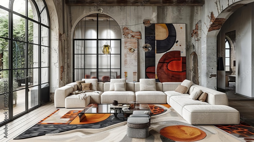 A Deconstructivism living room that celebrates irregularity and unconventional design A Deconstructivism living room that celebrates irregularity and unconventional design