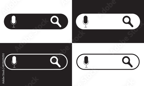 Search. Search bar icon. Search bar for ui. isolated on white and black background. EPS 10