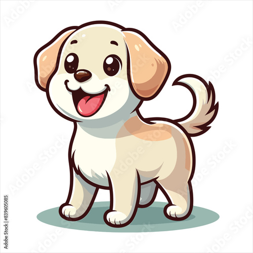 Cute Dogs Vector Cartoon illustration on white background © Fariha's Design