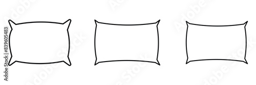 Pillow Line icon, pillow logo icon, pillow flat icon set. bed pillows for bedroom, sleep symbol. Comfortable fluffy pillow. Vector illustration. Eps file 99.