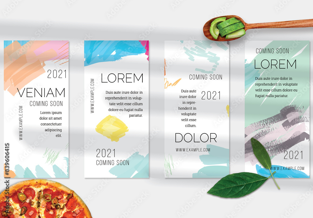 Flyer Layout with Abstract Marker Scribble on White Stock Template ...