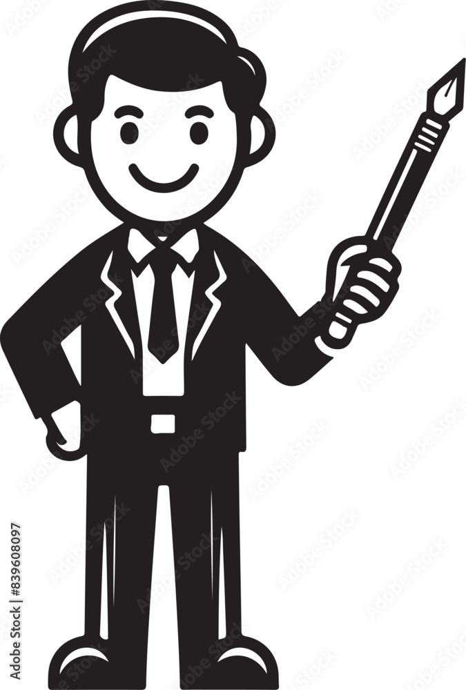 standing smile teacher man vector illastration standing smile teacher man vector illastration