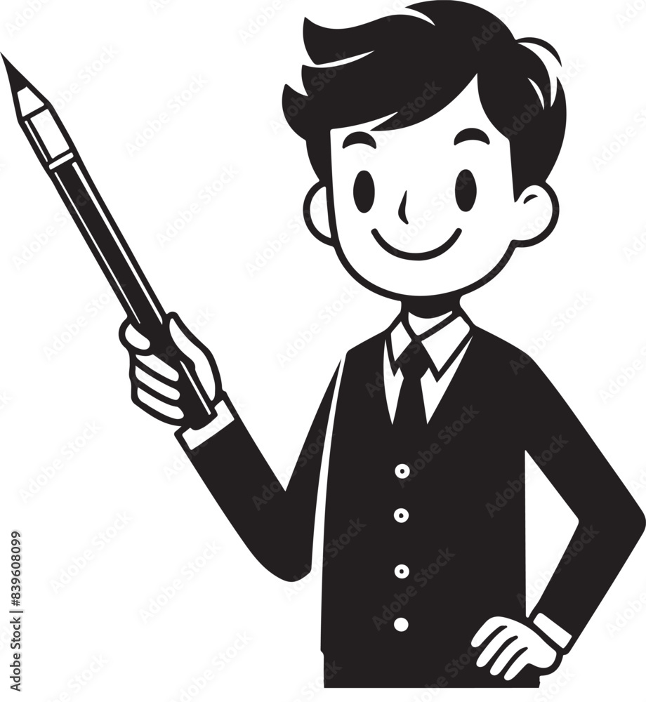 standing smile teacher man vector illastration standing smile teacher man vector illastration