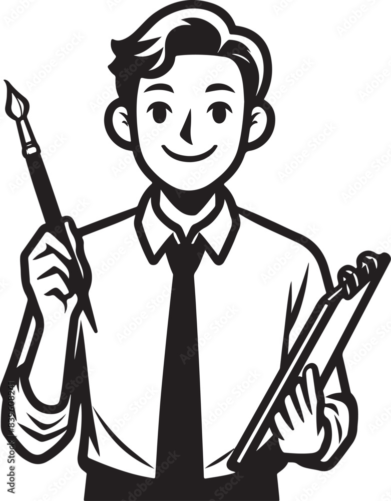 standing smile teacher man vector illastration standing smile teacher man vector illastration