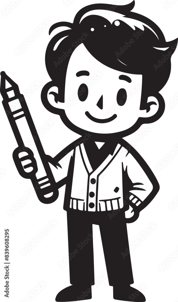 standing smile teacher man vector illastration standing smile teacher man vector illastration