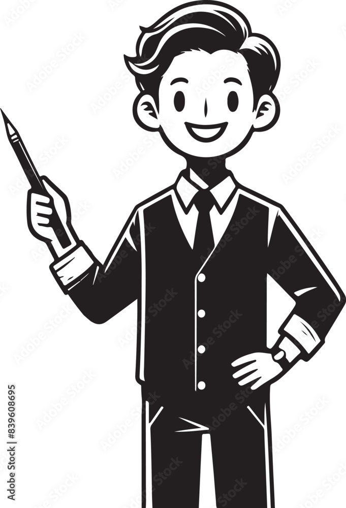 standing smile teacher man vector illastration standing smile teacher man vector illastration