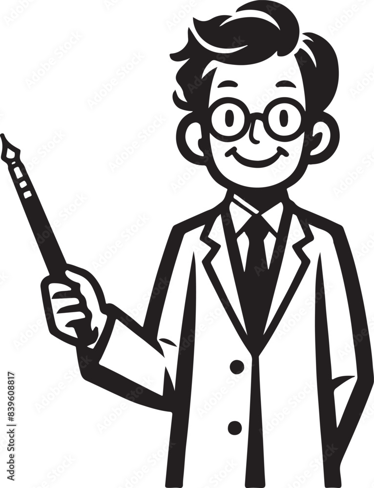 standing smile teacher man vector illastration standing smile teacher man vector illastration