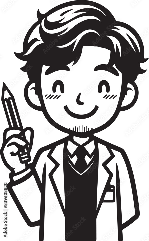standing smile teacher man vector illastration standing smile teacher man vector illastration